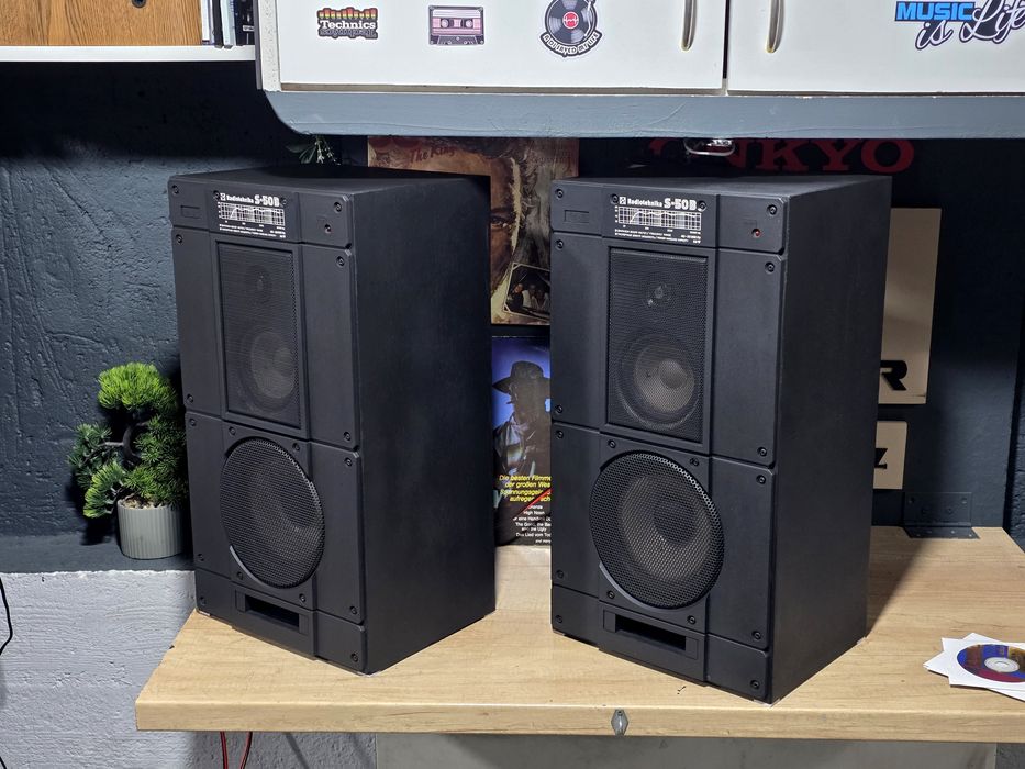 Boxe hifi RADIOTEHNIKA S-50B, pasive, 3 cai, retro black