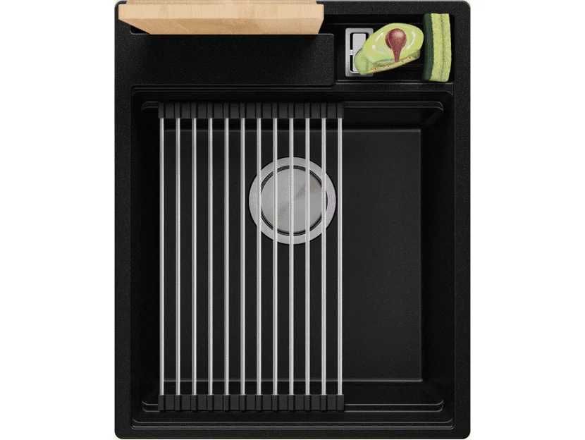 Кухненска Мивка от гранит модел Осло 45 Премиум 430 x 530 мм Черна