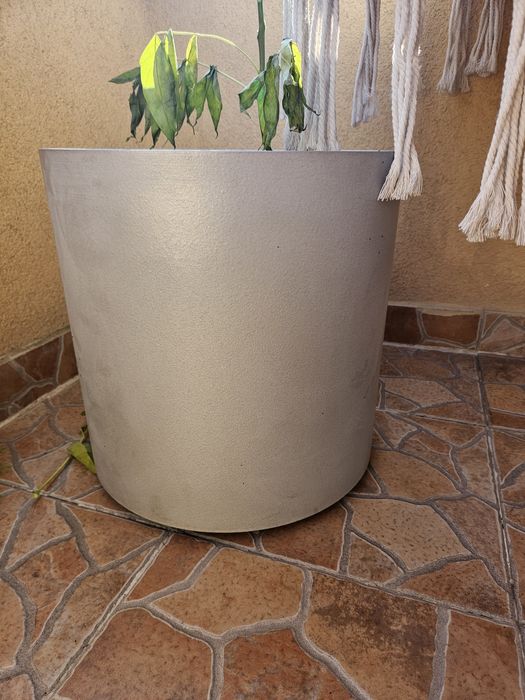 голяма Кашпа саксия за цветя растения на колелца за балкон тераса