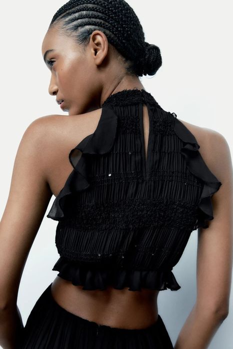 Черна рокля солей на Zara