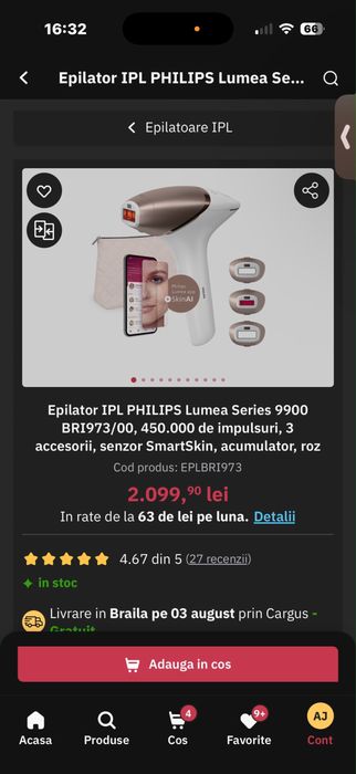 Eplilator IPL PHILIPS series 9900