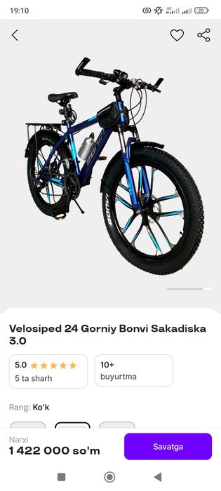 Bonvi velosiped. Hali ochilmagan