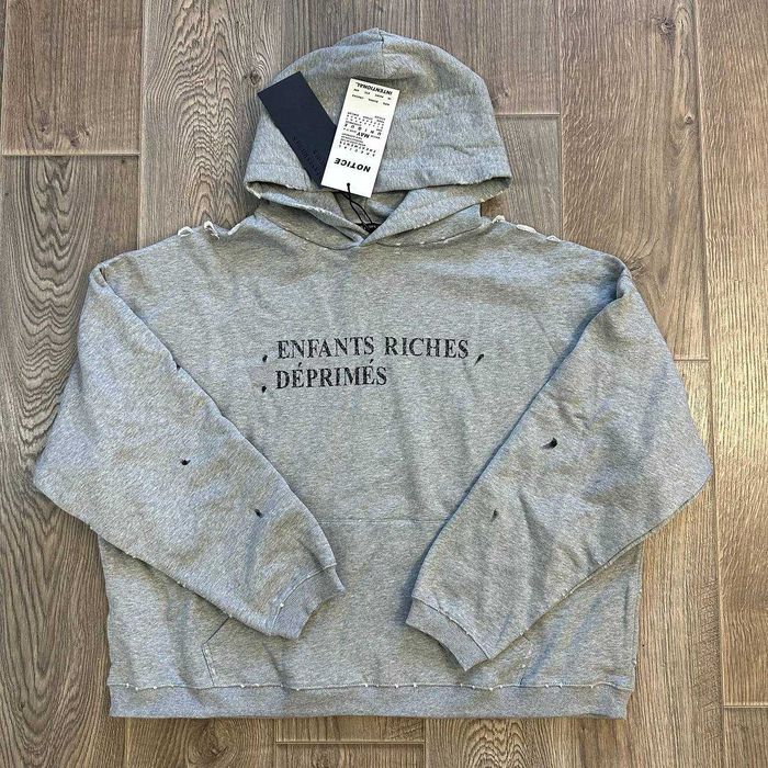 Сив суитшърт с качулка ERD Rick Owens grey hoodie
