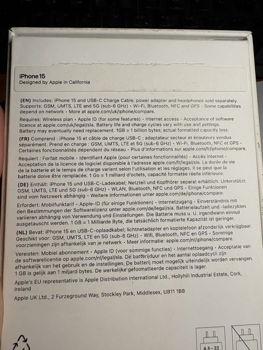 Vand iPhone 15 – 128GB – Black