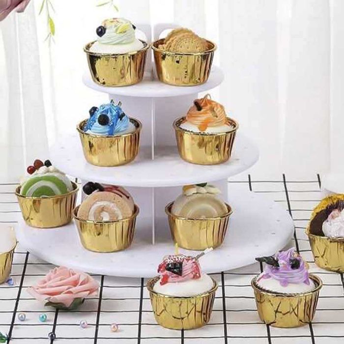 Хартиени форми за мъфини – златни, комплект 50 броя