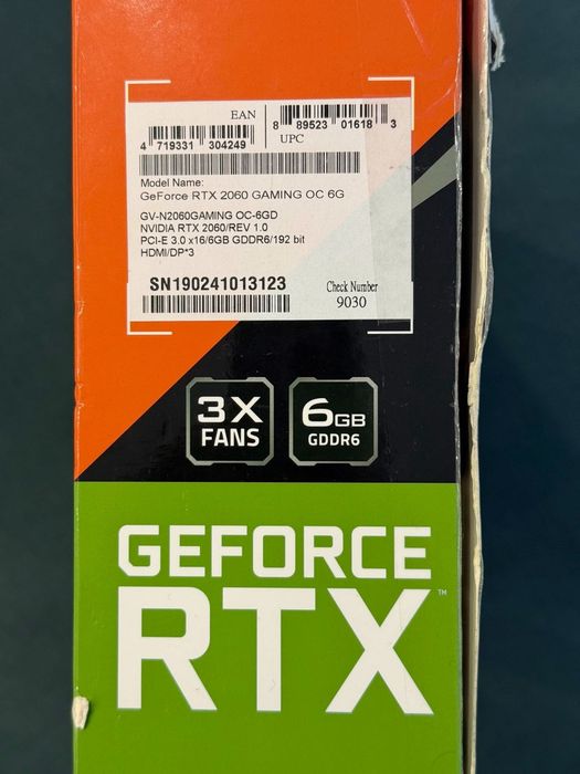 Gigabyte RTX 2060 Gaming OC 6GB | Пълен комплект