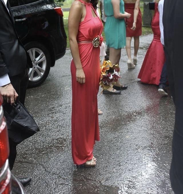 Вечерна/бална рокля цвят розово/сьомга, размер 36