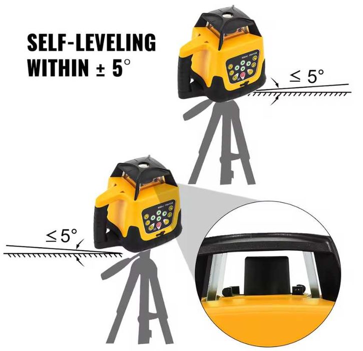 Vevor 500 м Ротационен Лазерен нивелир 360°