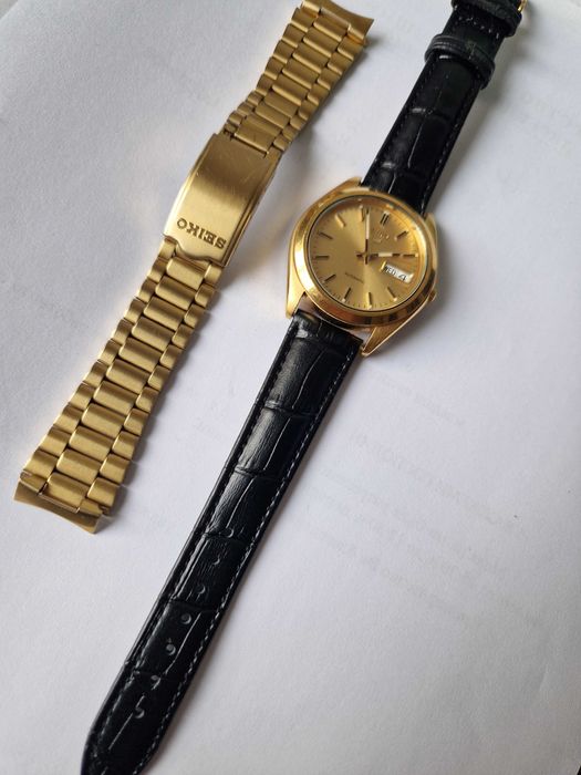 SEIKO 5, Automatic 7s26, 21 jewels Japan; Почти нов часовник! PVD Gold