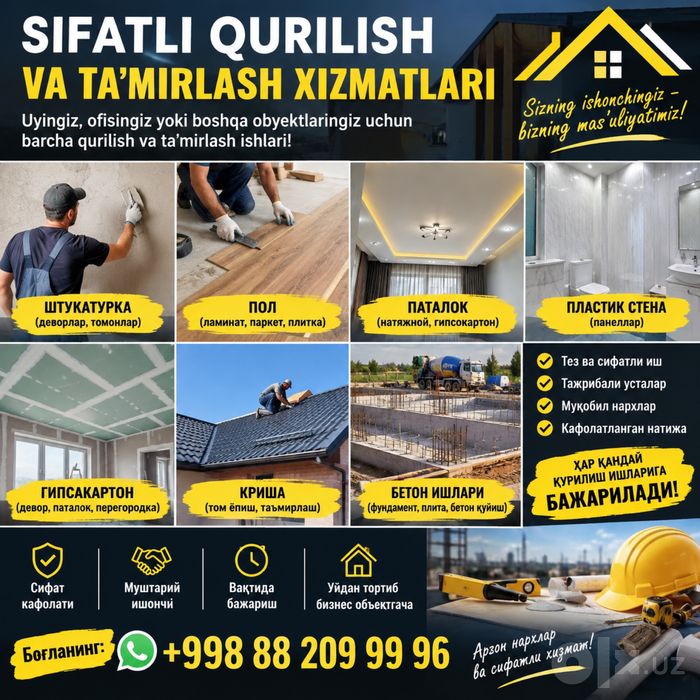 Sifatli ustalar xizmati