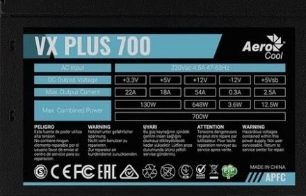 Блок питание AeroCool VX-700 PLUS