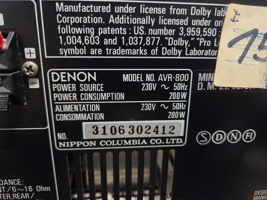 Amplificator Audio Denon AVR-800 Statie Audio Amplituner