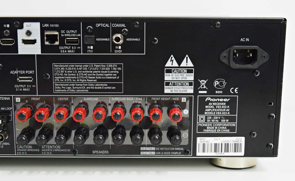 Amplificator 7.2 Pioneer VSX-922-K, Receiver