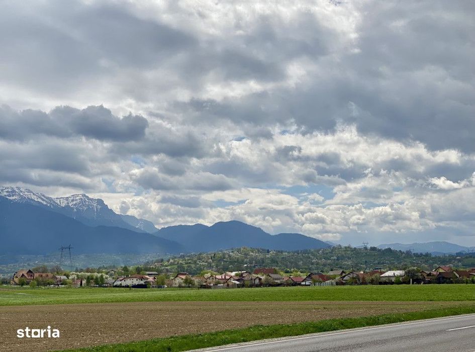 Teren plat P +4 Bran, panoramic munti, DN73, toate utilitatile