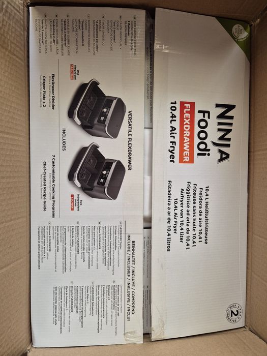 Friteuza cu aer cald Airfryer Ninja Flex Drawer AF500EU, 2470 W, 10.4 L