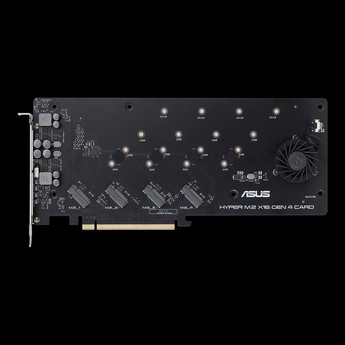 Нова ASUS Hyper M.2 x16 Gen 4 карта за 4 NVMe SSD - 2 г. гаранция, 10 бр.