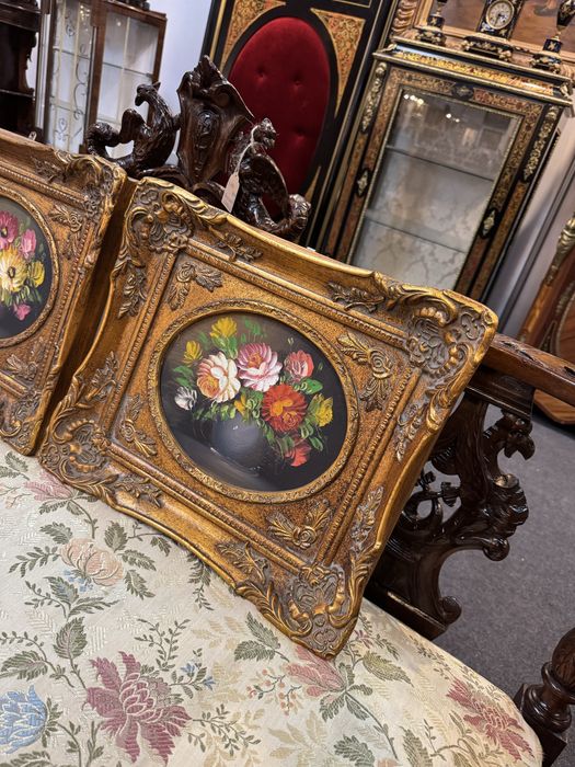 Doua tablouri deosebite - pictura in ulei, rama baroc lemn