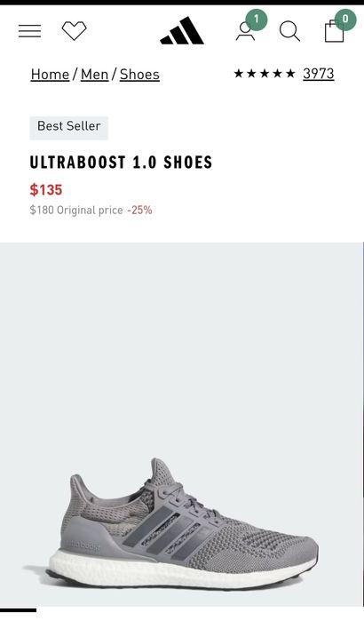 Adidas Ultraboost 1.0 – оригинал | BOOST | Премиум комфорт | Размер 42