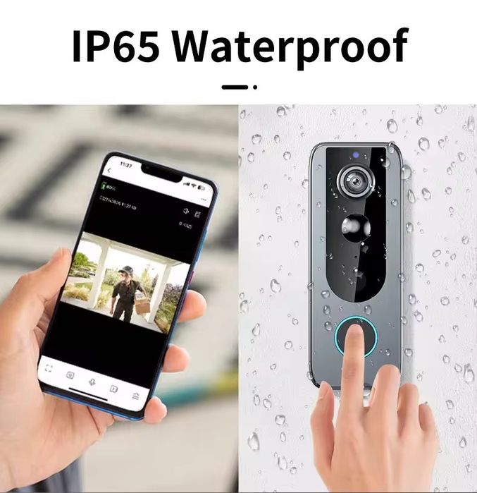 Безжичен видео звънец с камера Tuya Smart - 1080P Full HD, WiFi , нощно виждане , сензор за движение