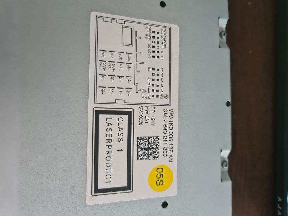 Radio cd vw touran 2012