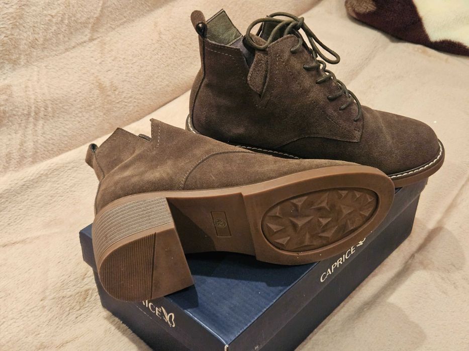 Ghete dama Caprice, noi, piele intoarsa, nr 39