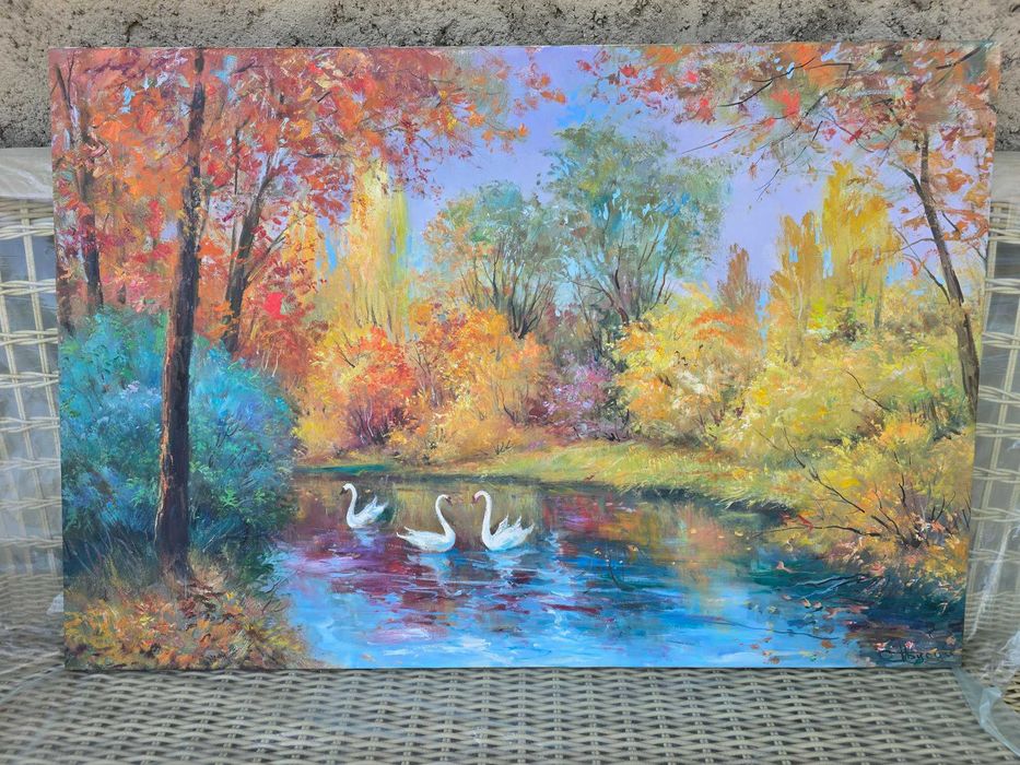 Большая картина, холст, масло,  размер 120х80см