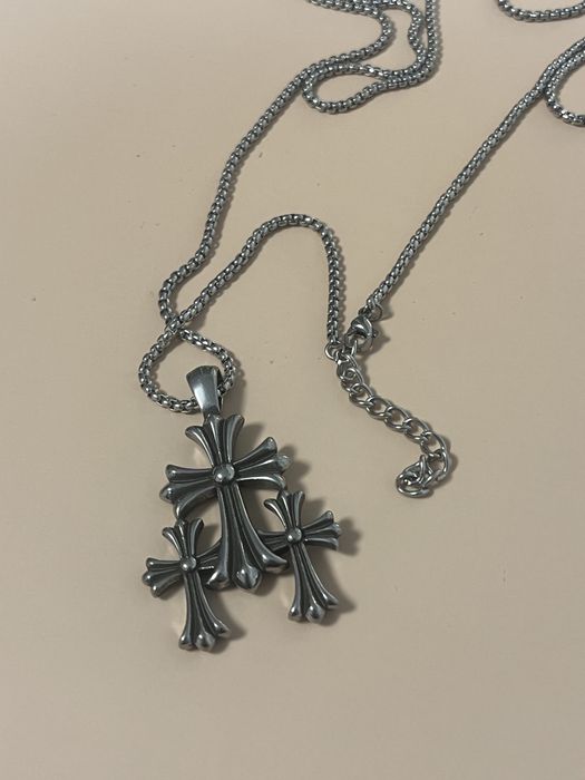 Lantisor Chrome Hearts triple Cross Titaniu