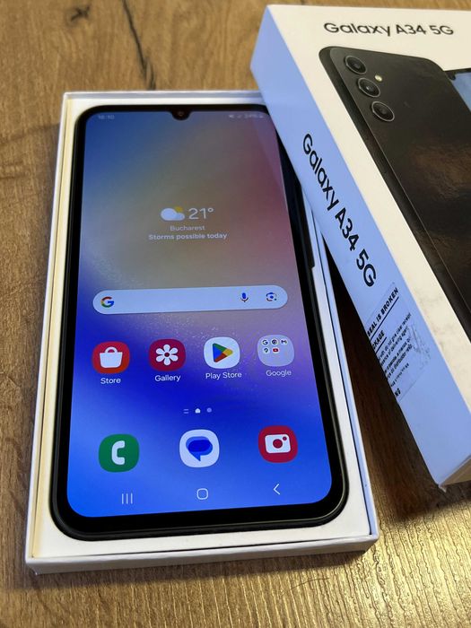 Samsung A34 5G . Aspect Nou la cutie 128GB 8GB Rami
