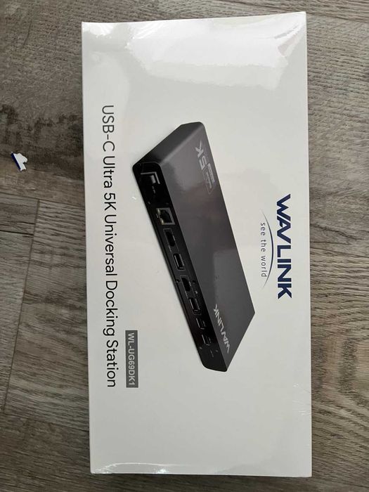 Докинг станция Displaylink, универсална WAVLINK USB-C с 2× HDMI и DP