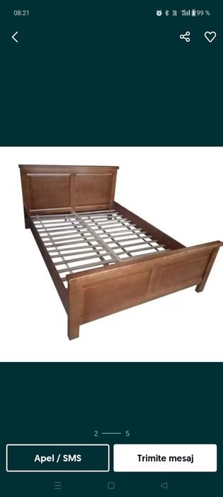 Pat lemn masiv de fag,180/200