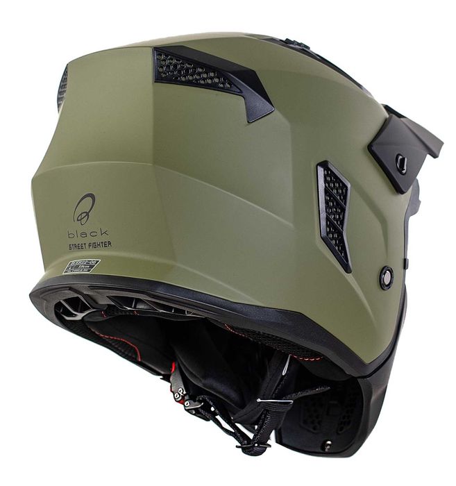 Casca moto Black Street Fighter Verde Army NOUA Casca moto/ATV/scuter