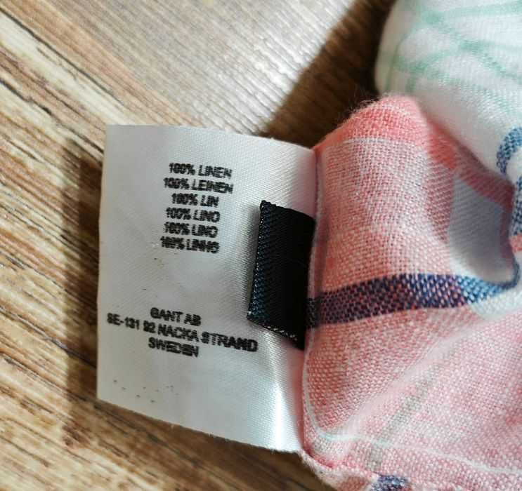 SALE % GANT 100% Ленена мъжка риза с къс ръкав размер S