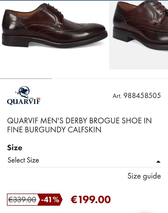 Quarvif Italy N 46 кожени обувки