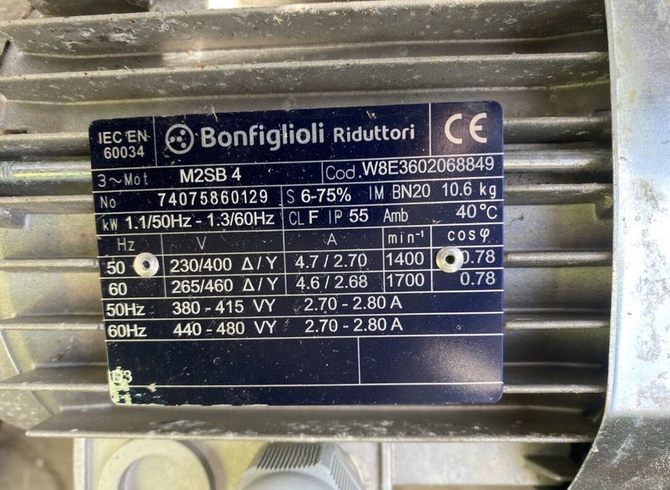 Motor 1,1KW MONOFAZIC cu Reductor