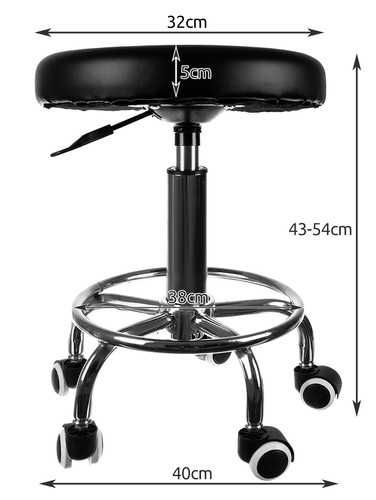 Работна табуретка с колелца козметичен бръснарски фризьорски стол