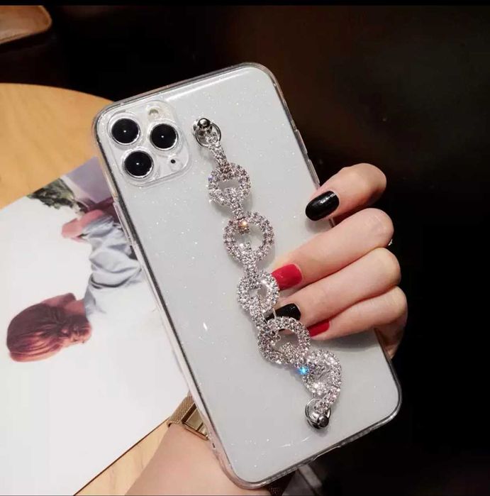 Husa cu bratara si pietricele iPhone 11, 11 Pro, 11 Pro Max, 12 Mini