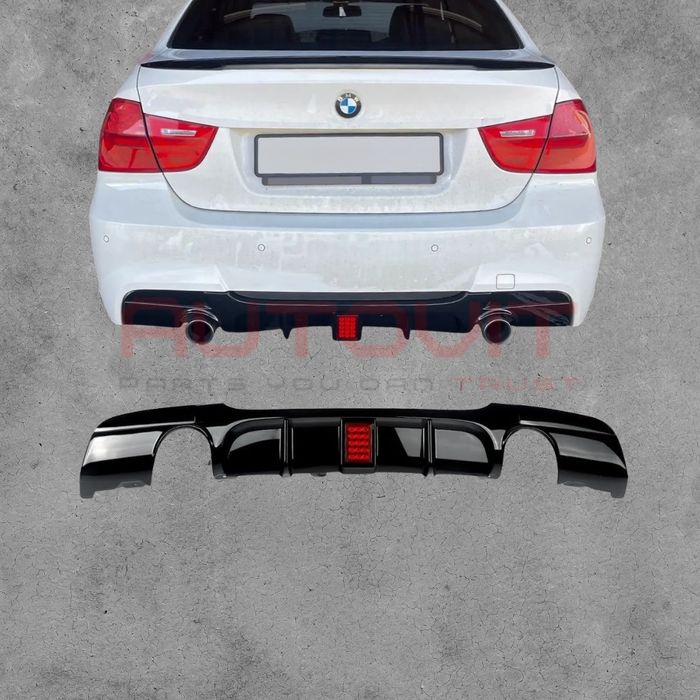 Дифузьор за задна броня за BMW E90/E91 (05-11) F1 стоп- черен гланц