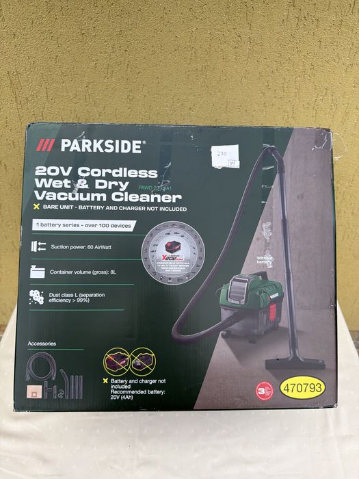 Aspirator umed/uscat pe acumulator, Parkside PAWD 20 Li A1,nou