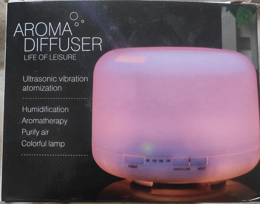 Арома лампа/ Ел. дифузер  с 2 бр. етерични масла, 500мл