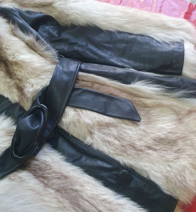 Дамско зимно яке естествена кожа и косъм