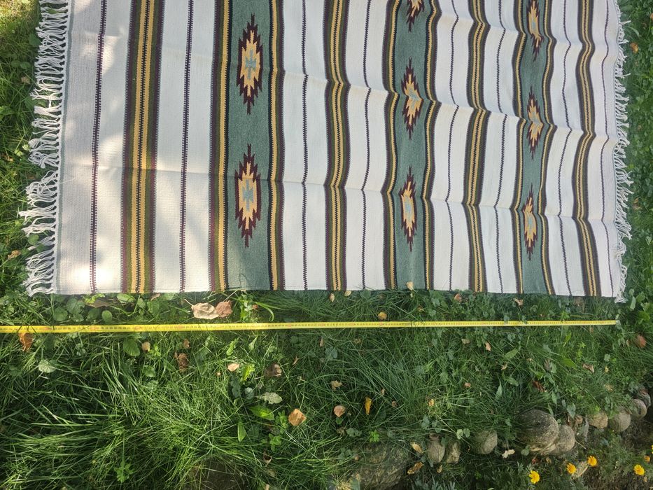 Covor tradițional Bucovina, lână, lucrat manual, nou – 200×135 cm