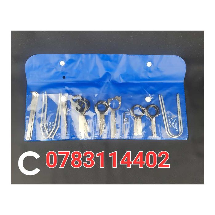 Trusă Scos Radio Auto – Set Profesional Demontare Navigație – 38/20 Piese – Chei Extractoare – Audi BMW VW Ford Mercedes – UNIVERSALĂ