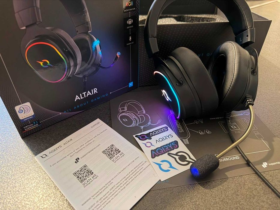 Căști Gaming AQIRYS Altair Negru 7.1 — Garanție + factură