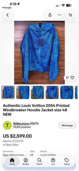Louis Vuitton 2054 Printed Windbreaker Hoodie Jacket