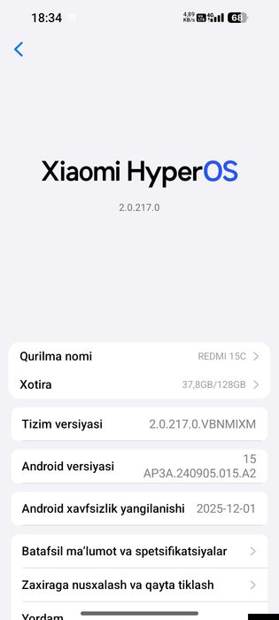 Redmi 15C srochniy sotiladi