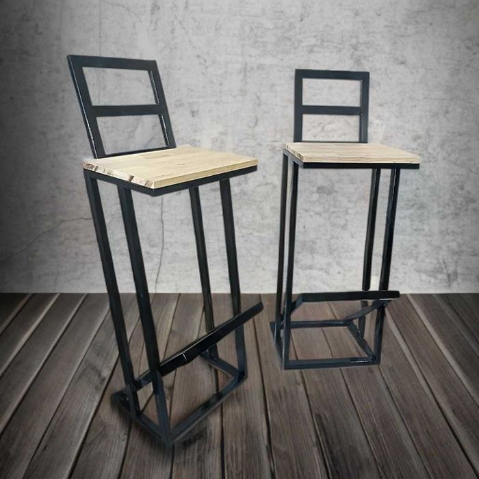 scaune metalice bar/insula cu stejar - confectii metalice ieftine