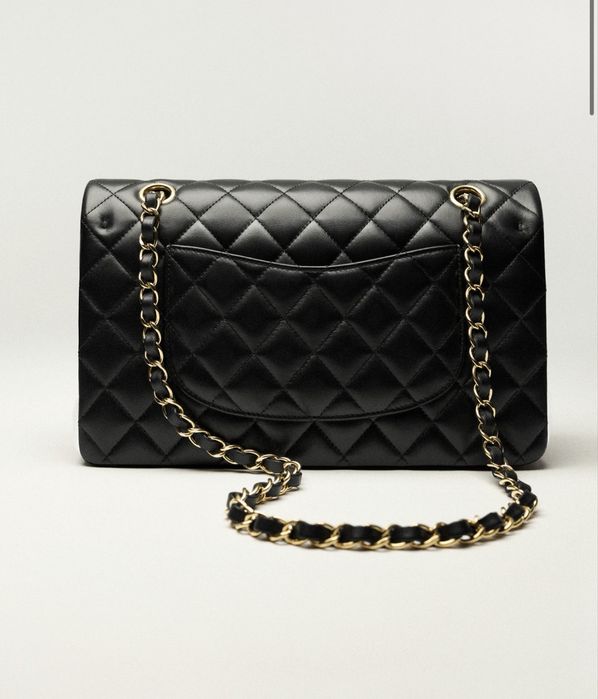 Чанта Chanel Classic 11.12 Lambskin & gold-tone metal black Нова