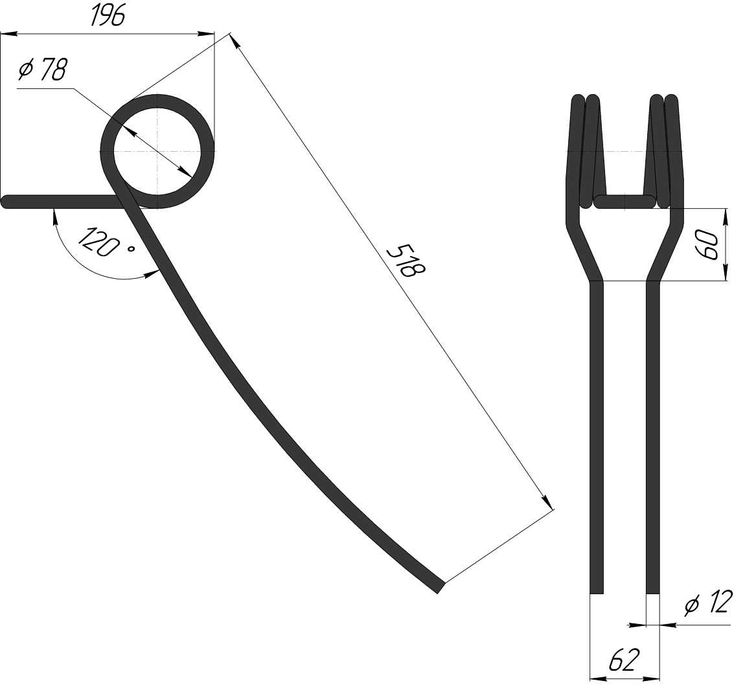 Зуб пружинный Палец