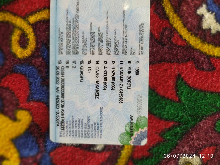 Gaz53 yuk bortli 100% ishga yaroqli