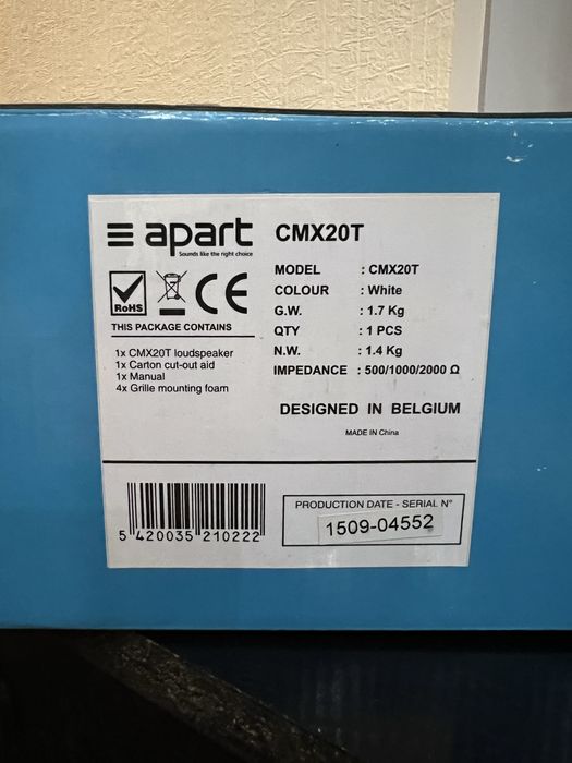 Встраиваемая акустика Apart CMX20T